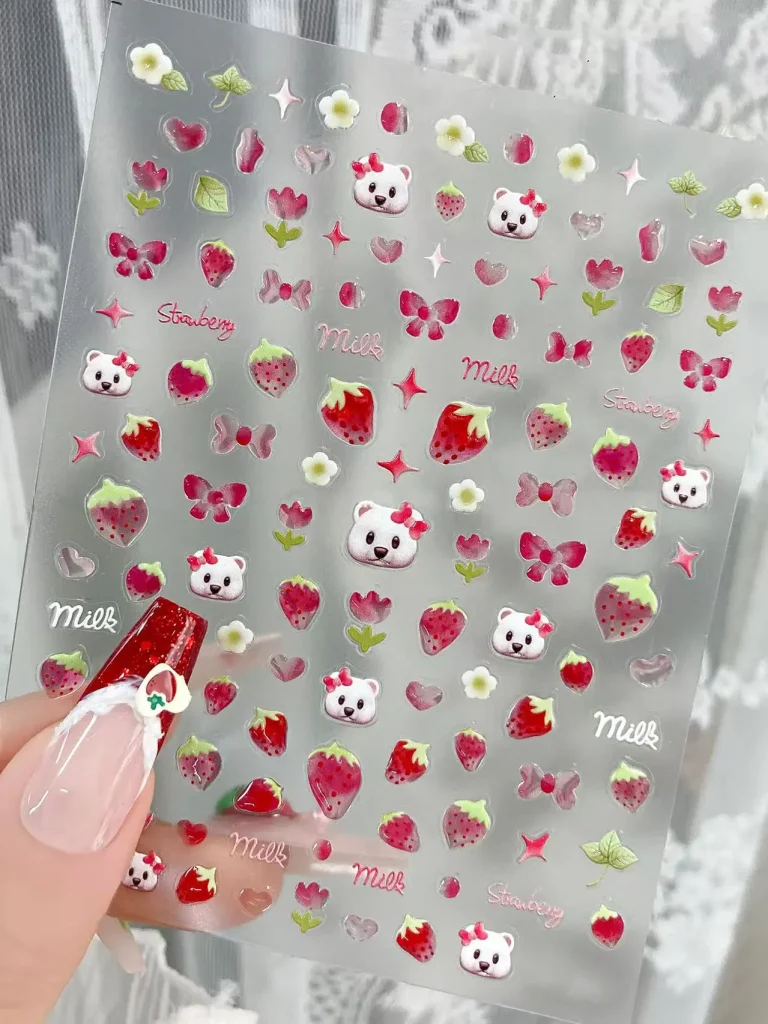 2511-maia00030-Samolepky-na-nehty-Jahodov-medv-dek-