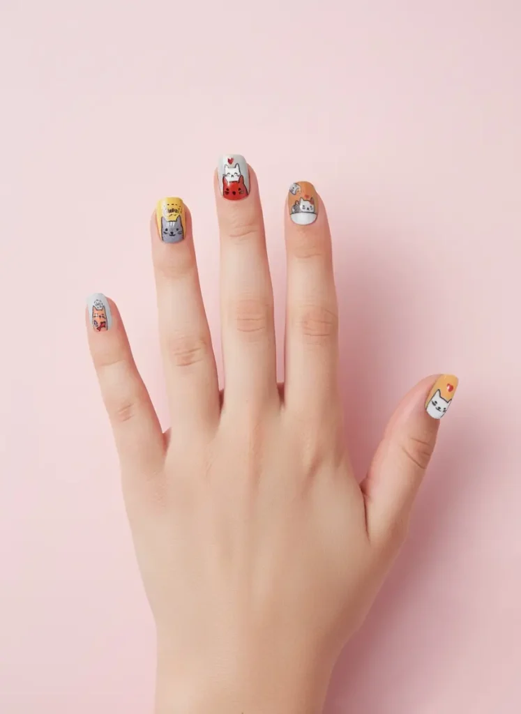 1467-0040-VSCM039-NailArt-d-tsk-nehty-Ko-i-rodinka-