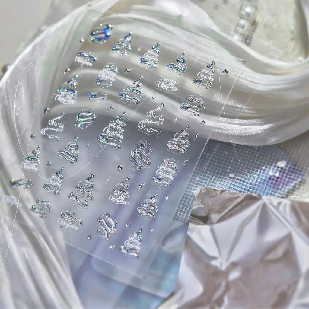 2736-ny0061-Samolepky-na-nehty-St-brn-Kosmick-Jedle